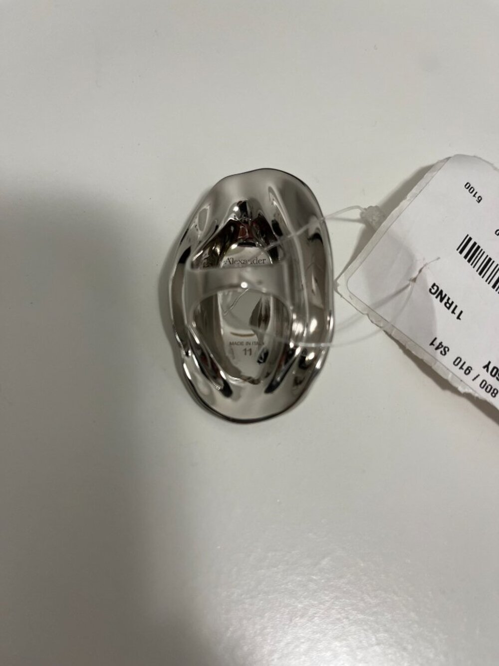 $590 Alexander McQueen Beam Ring color: SILVER New Size 11 Statement Ring Women - Picture 8 of 15